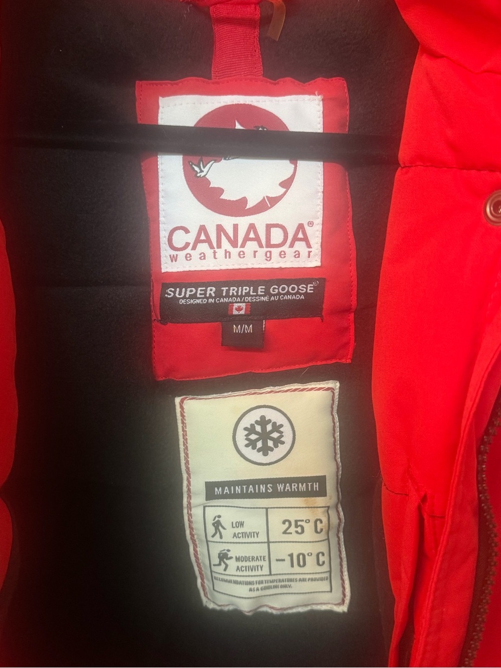 Canadian Weather Gear Bright Red Insulated Winter Jacket with Goose Down, Warm! - Picture 4 of 10